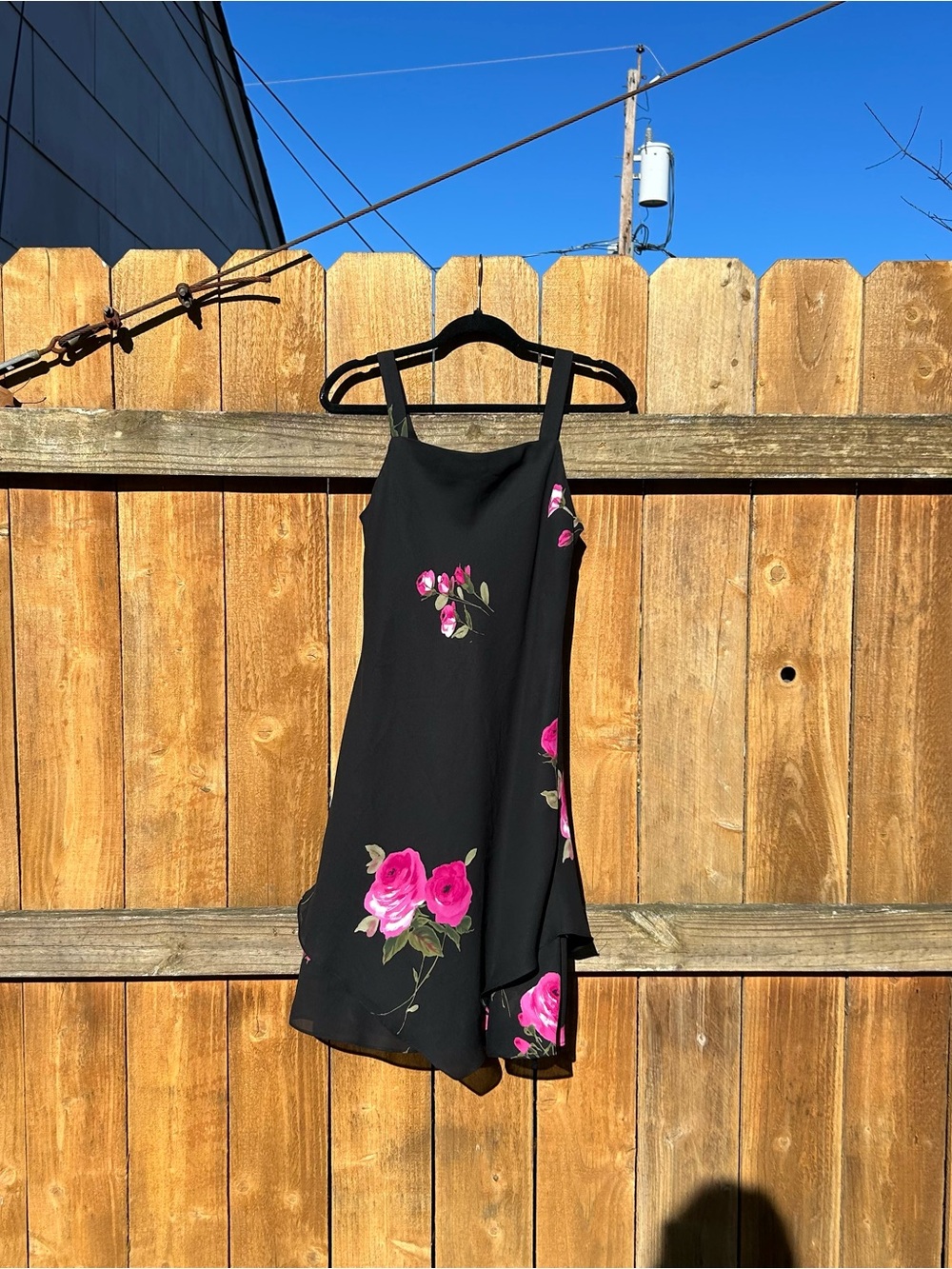 Vintage 90s Scarlett floral Dress size 9/10 black purple whimsy spring summer
